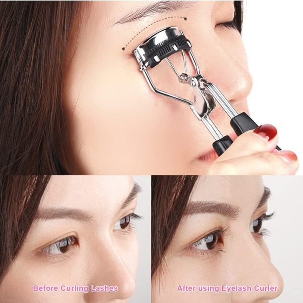 14 Pcs Eyelash Curler Set, 3 in 1 Eyelash Curler with Built in Comb, Include Eyelash Curler, Eyelash Comb Eyebrow Brush and Refill Pads, Eyelash Applicator Tool for Women (Size:14 Pcs/Set) - Image 5