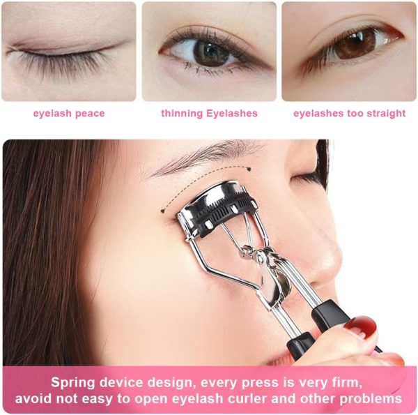 14 Pcs Eyelash Curler Set, 3 in 1 Eyelash Curler with Built in Comb, Include Eyelash Curler, Eyelash Comb Eyebrow Brush and Refill Pads, Eyelash Applicator Tool for Women (Size:14 Pcs/Set) - Image 6