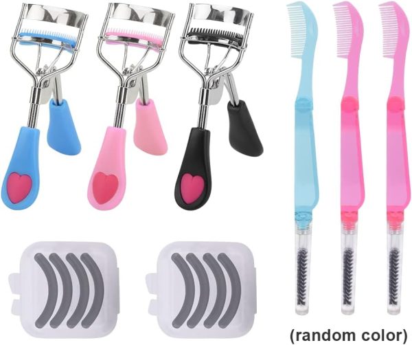 14 Pcs Eyelash Curler Set, 3 in 1 Eyelash Curler with Built in Comb, Include Eyelash Curler, Eyelash Comb Eyebrow Brush and Refill Pads, Eyelash Applicator Tool for Women (Size:14 Pcs/Set) - Image 8