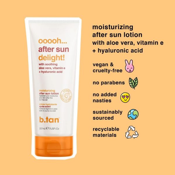B.TAN After Sun Lotion | Ooooh Aftersun Delight - Aloe Vera & Hyaluronic Acid, Sun Burn Skin Relief, Moisturizing Body Cream, 7 Fl oz - Image 3