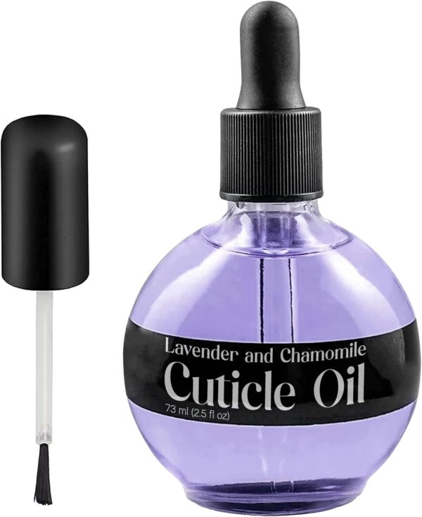 C CARE Lavender and chamomile Cuticle Oil For Nails - Repairs Cuticles Overnight - Moisturizes and Strengthens Nails and Cuticles - Dropper & Brush included - 2.5oz