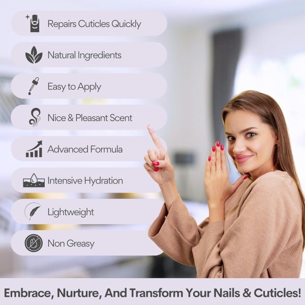 C CARE Lavender and chamomile Cuticle Oil For Nails - Repairs Cuticles Overnight - Moisturizes and Strengthens Nails and Cuticles - Dropper & Brush included - 2.5oz - Image 6