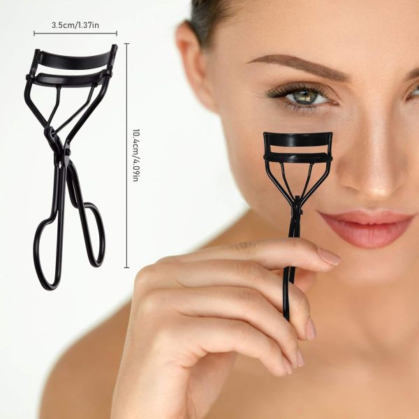 Eyelash Comb Brush Tools EBANKU 4pcs Eyebrow Brush Comb Eyelashes Curler Lash Separator Tool Double Ended Professional Eye Brow Spoolie Brushes for Makeup Grooming (Black) - Image 3