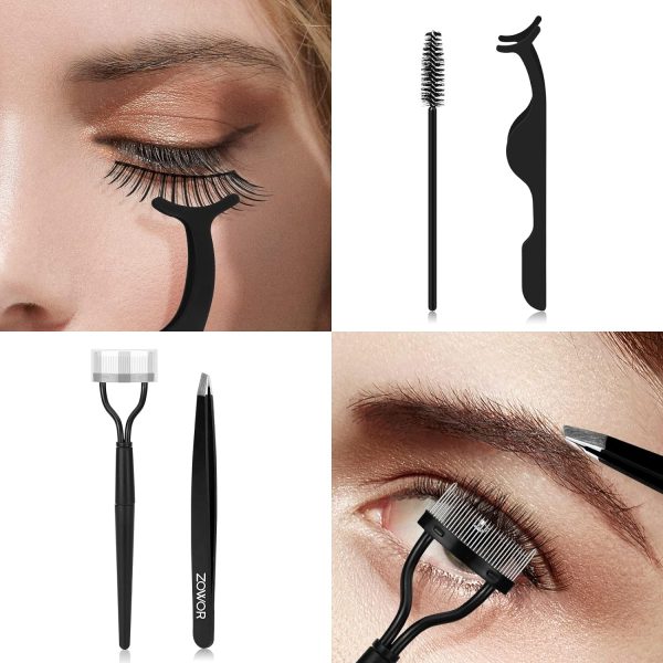 Eyelash Curler with comb and brush Fit All Eye Shape Curved Eyelash Curlers with 5PCS Silicone Refill Pad,Natural and Long Lasting Lash Curler for Women Make Up Gift(Black) - Image 4