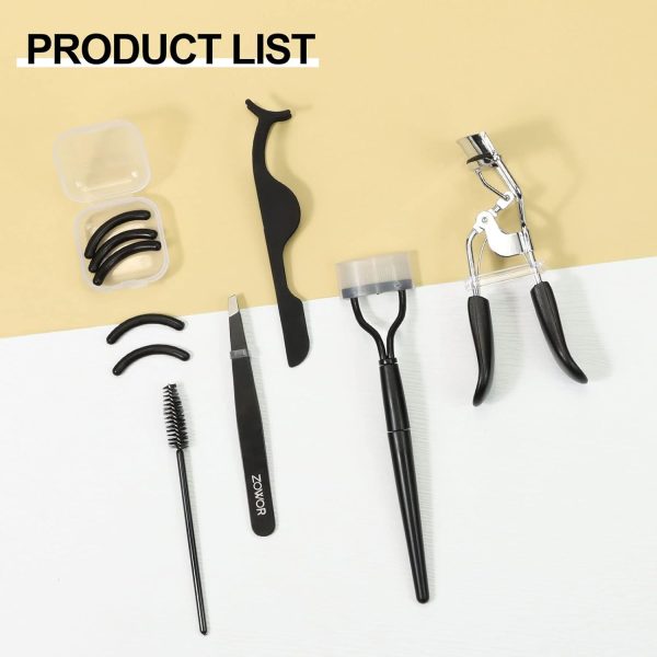 Eyelash Curler with comb and brush Fit All Eye Shape Curved Eyelash Curlers with 5PCS Silicone Refill Pad,Natural and Long Lasting Lash Curler for Women Make Up Gift(Black) - Image 5
