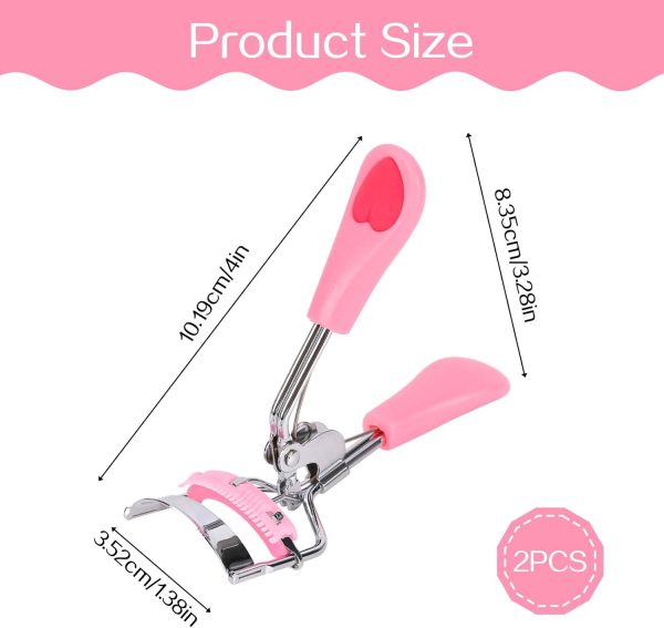 Eyelash Curlers with Comb,2 Pcs Eye Lash Curler Lash Tool Built in Comb Mini Makeup Lash Separator Tool Portable False Eyelashes Accessory (Black & Pink) - Image 6