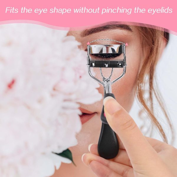 Eyelash Curlers with Comb,2 Pcs Eye Lash Curler Lash Tool Built in Comb Mini Makeup Lash Separator Tool Portable False Eyelashes Accessory (Black & Pink) - Image 7