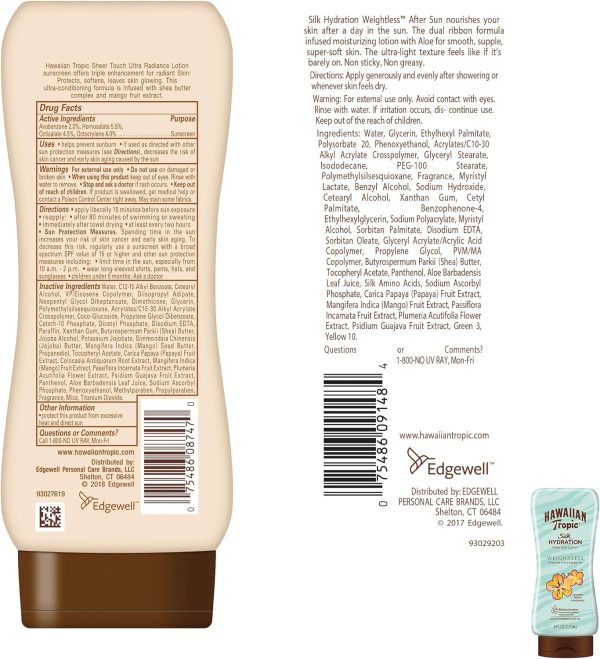 Hawaiian Tropic SPF 30 Broad Spectrum Sunscreen and After Sun Pack with 8oz Sheer Touch Moisturizing Sunscreen Lotion and 6oz Silk Hydration Weightless After Sun Lotion - Image 2