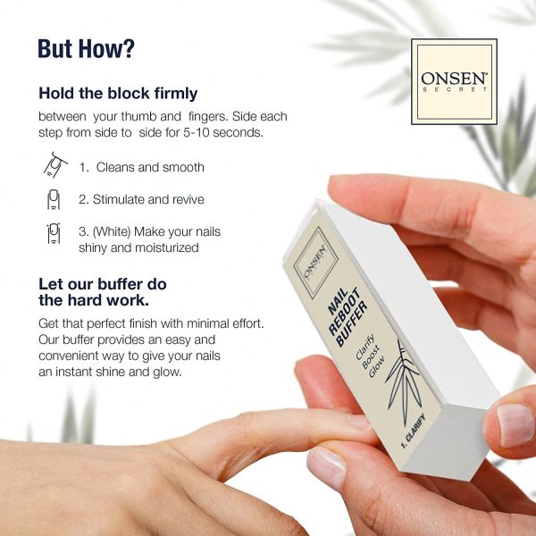 Onsen Secret Cuticle Conditioner Cream 15ml + Professional Nail Buffer Block. Cuticle Oil That Sooth, Repair & Strengthen Cuticles & Nails, 3 Way Nail Buffing Block - Image 3