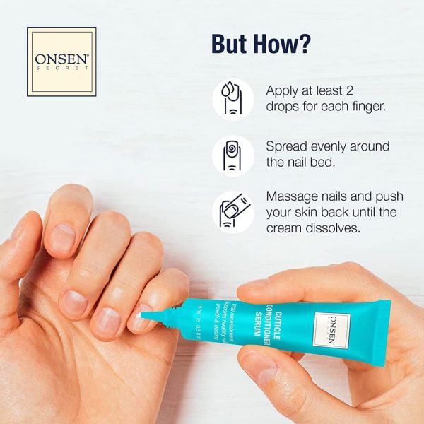 Onsen Secret Cuticle Conditioner Cream 15ml + Professional Nail Buffer Block. Cuticle Oil That Sooth, Repair & Strengthen Cuticles & Nails, 3 Way Nail Buffing Block - Image 4