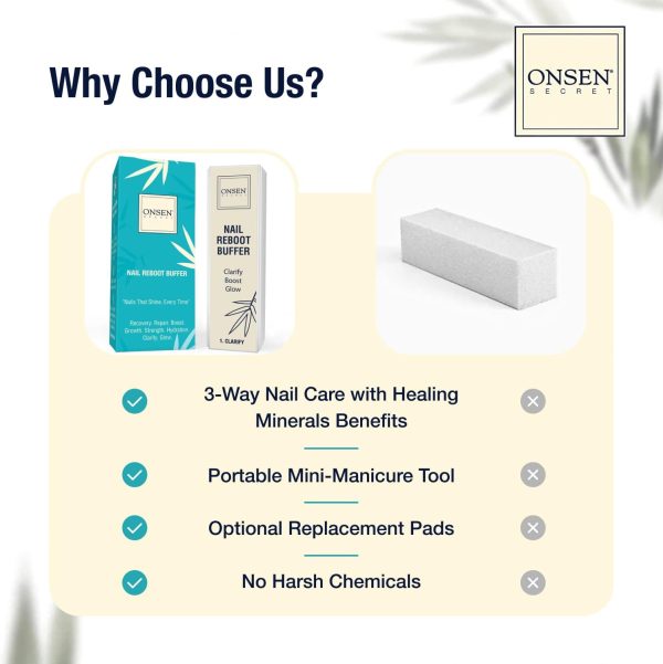 Onsen Secret Cuticle Conditioner Cream 15ml + Professional Nail Buffer Block. Cuticle Oil That Sooth, Repair & Strengthen Cuticles & Nails, 3 Way Nail Buffing Block - Image 9