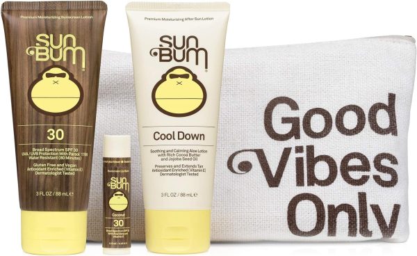 Sun Bum Travel Sun Care Pack - Moisturizing Sunscreen, Lip Balm & Cool Down Lotion. Hawaii 104 Reef Compliant, Broad Spectrum UVA/UVB Protection. - Image 2